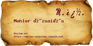 Mehler Ézsaiás névjegykártya